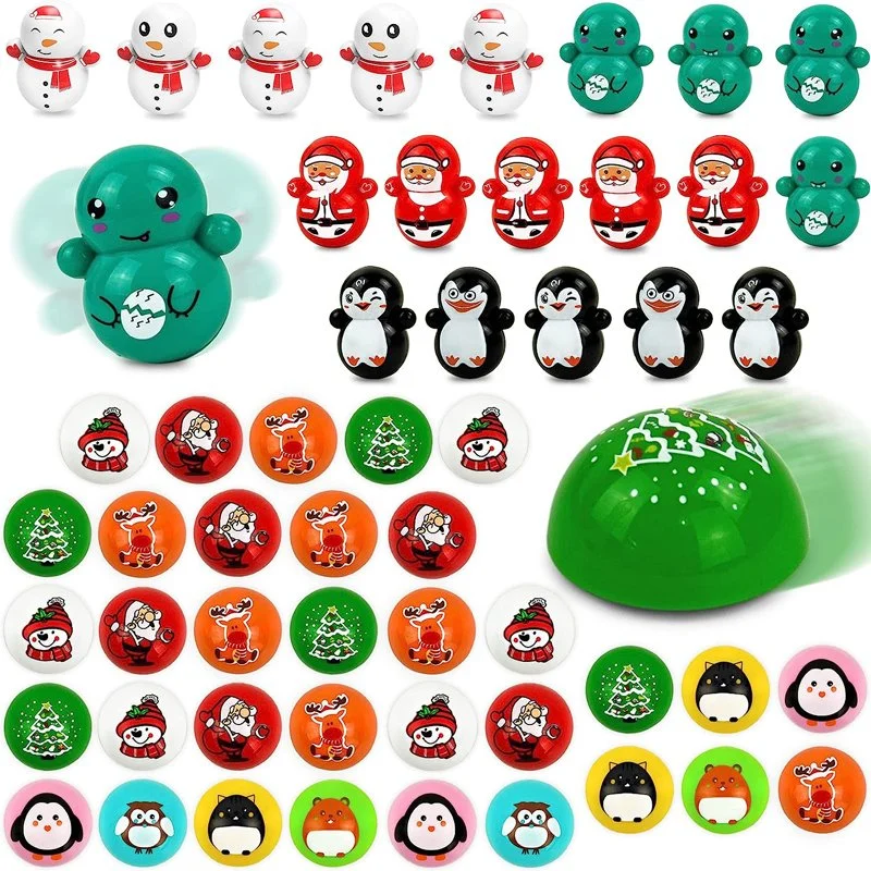 Bulk Christmas Party Favors Pull Back Mini Cars Santa Claus Snowman Penguin Dinosaur Various Shapes Tumbler Roly Poly Toys