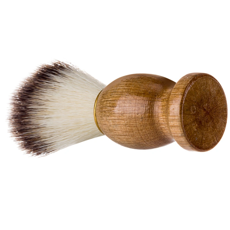 Wooden Shaving Brush Facial Cleaning Brush with Nylon Hair for Men's Salon