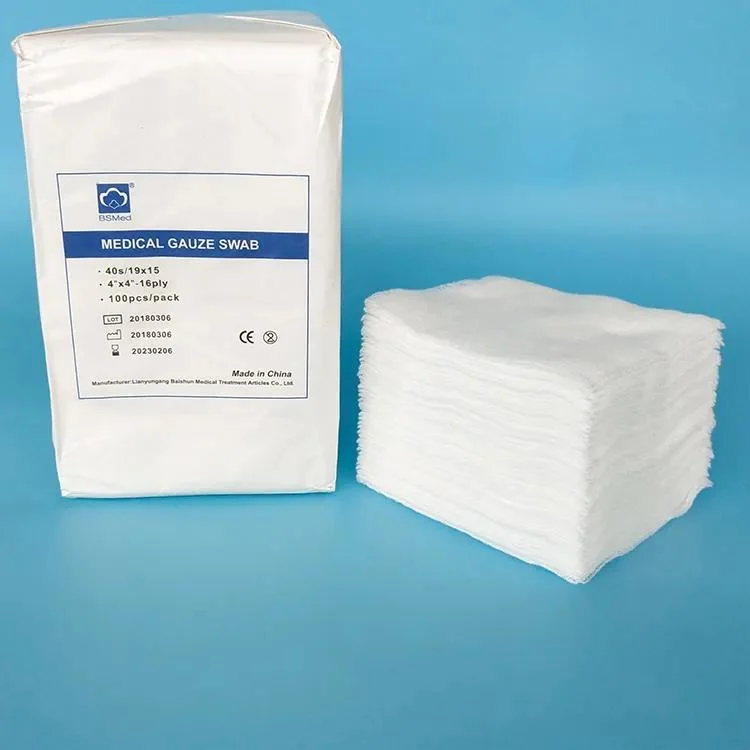 Disposable Sterile Gauze Swab Absorbent Cotton Pads for First Aid Wound Dressing