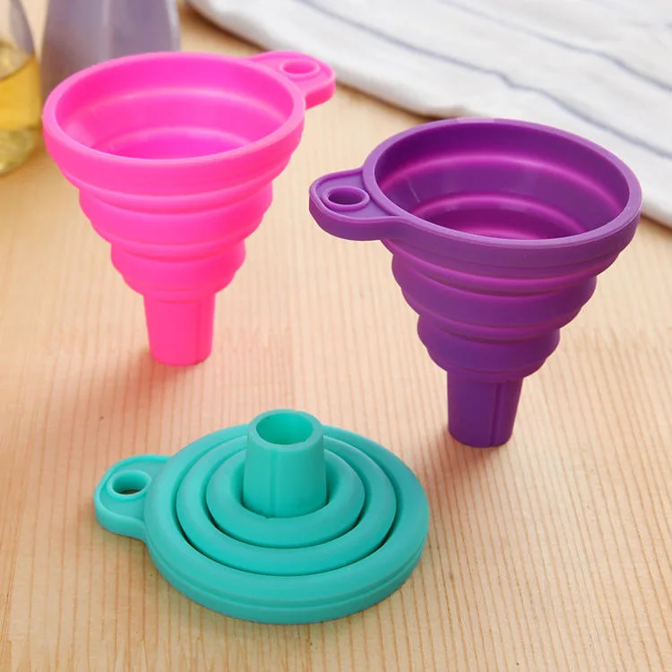 Silicone Household Kitchen Collapsible Funnel for Liquid and Powder Transfer