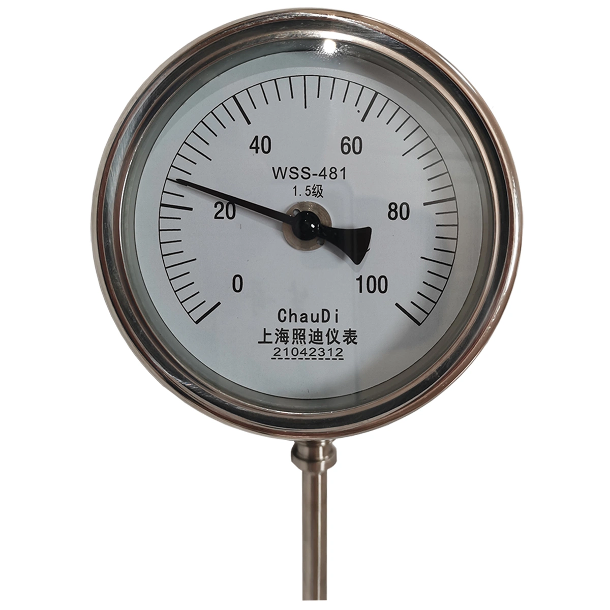 Fabricante de indicador de temperatura del termómetro de metanol de 0 a 600 ºC Termómetro bimetálico de acero inoxidable