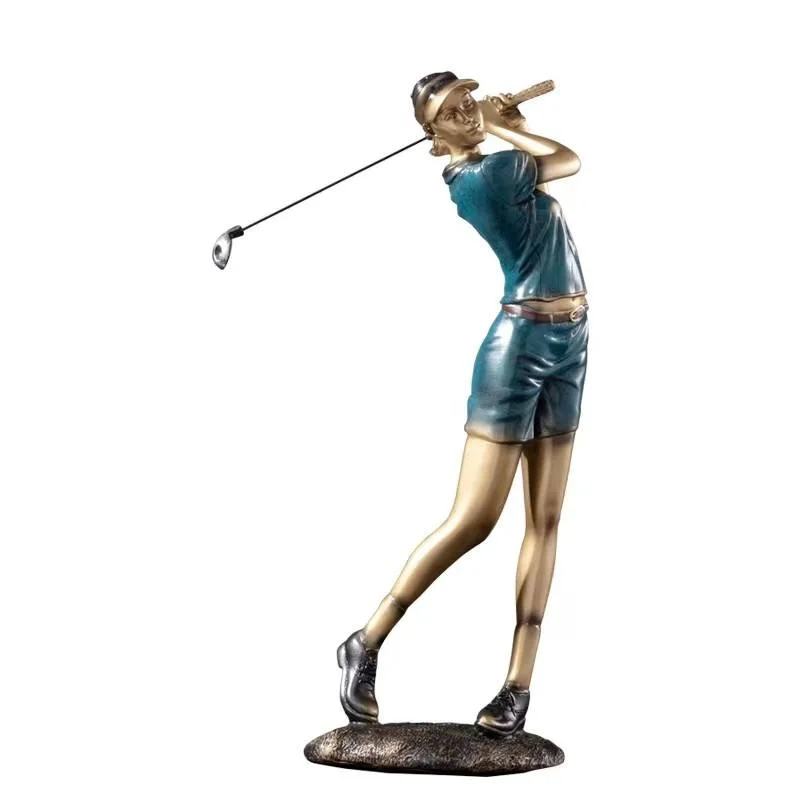 Resin Crafts Golf Sculpture Figure Decoration Living Room Cabinet Wine Cabinet Decoration