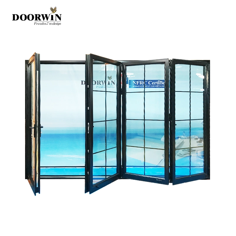 Commercial System Aluminum Terrace Mosquito Net Frosted Door Accordion Exterior Door for Home