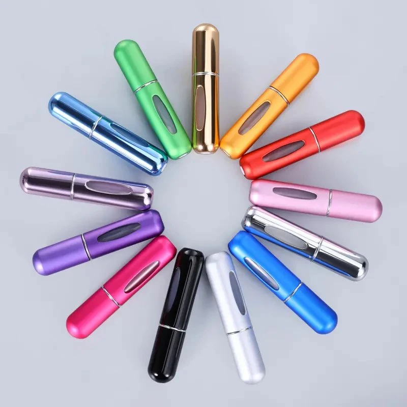 Aluminum Atomizer Refillable Empty 5ml Mini Plastic Perfume Spray Bottle Packaging Cosmetic Perfume Container