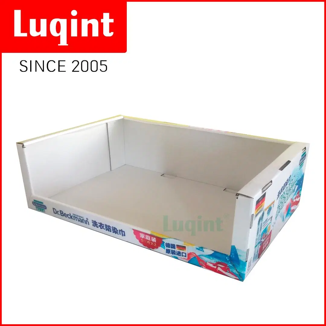 Retail Store Custom Desktop Paper PDQ Shelf Ready Tray Transport Counter Carton Displays Stand Box Rack Packing