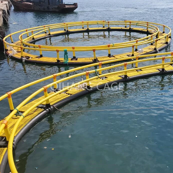 Jaula flotante redonda de HDPE para la cría de peces