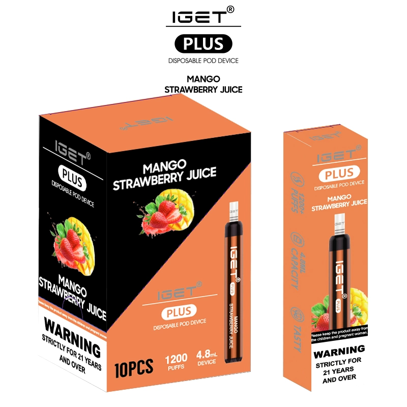 Iget Plus 1200 bouffées Vape Iget Vape jetable de 13 saveurs Iget prix d'usine