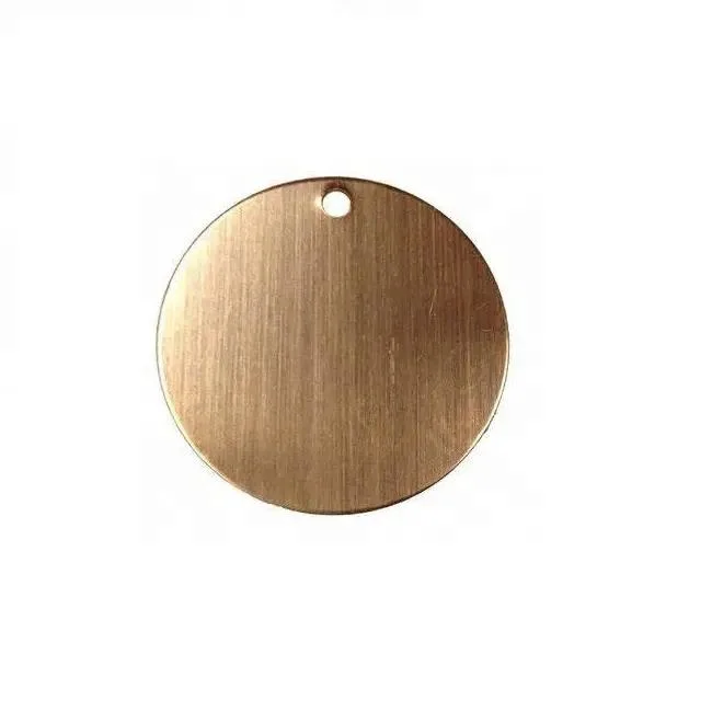 Customize Stamped Solid Brass Stamping Round Blanks with Hole Disk Tag Pendants