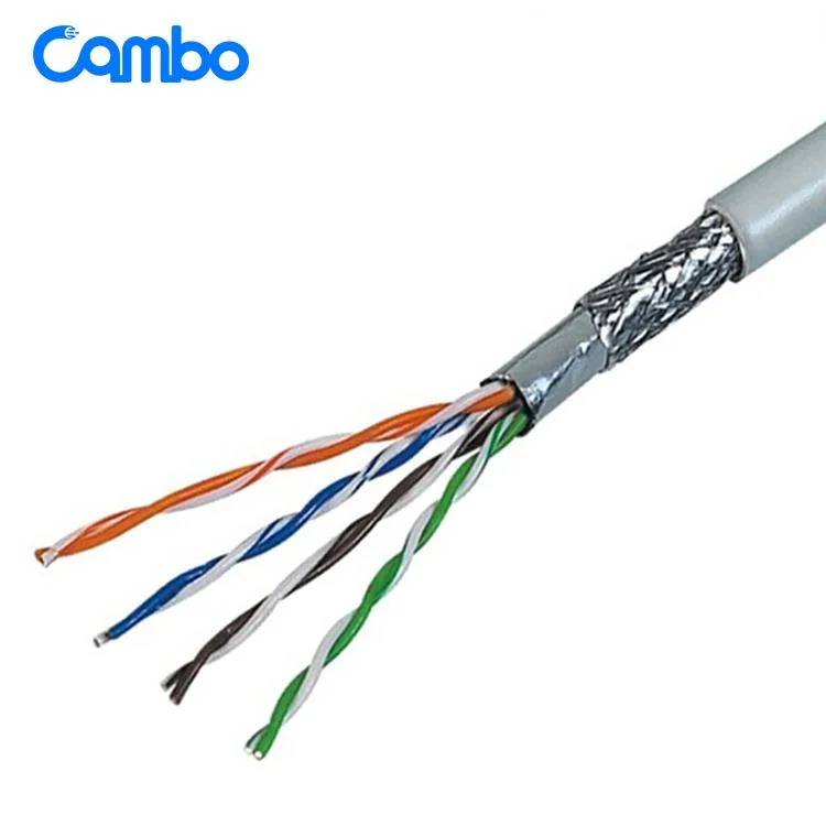 Oxygen-Free Copper Fire-Resistant 0.50mm Copper Clad Steel SFTP Cat5 Cate Cable