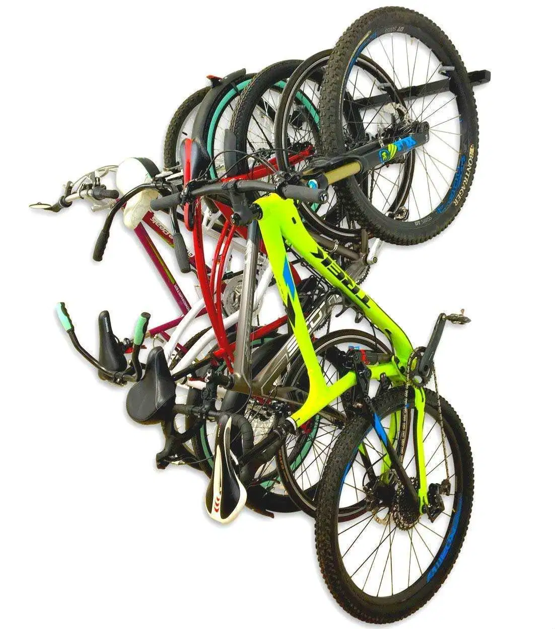 Jh-Mech Wall Mount Bike Garage Hanger for 6 Bicycles and Helmets Fits All Bikes