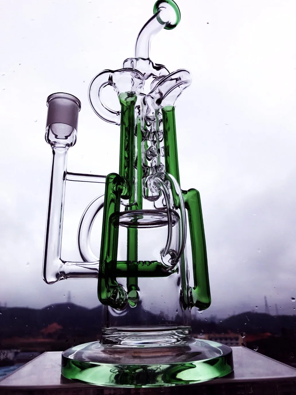 China Manufacturer New Heady DAB Rig Glass Water Pipe, Diamond Glass Wholesale/Supplier Recycler Glass Smoking Pipe