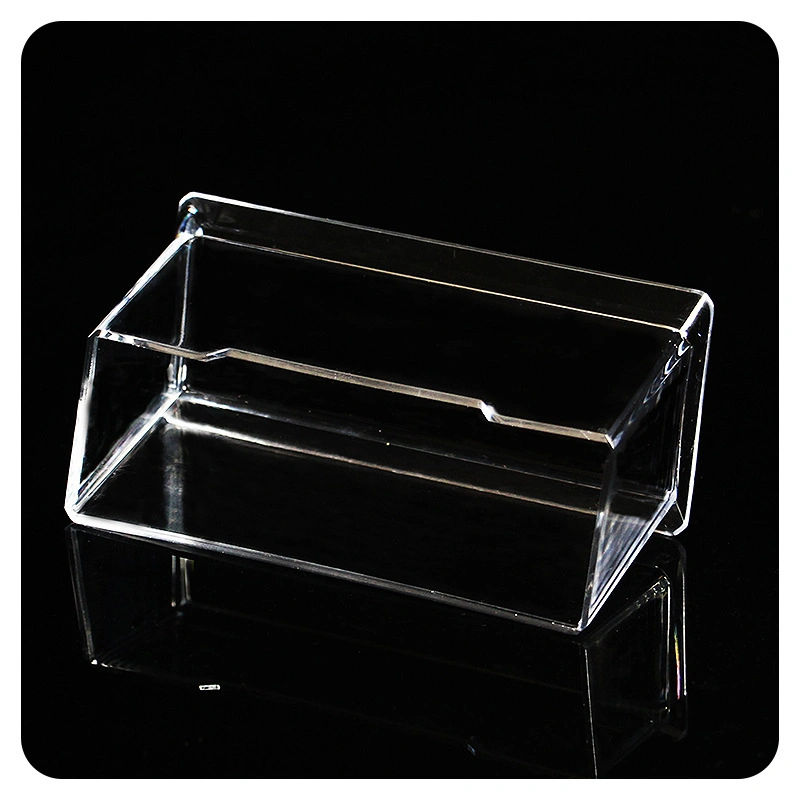 Caja de tarjetas de visita simple plástico Caja de almacenamiento de tarjetas transparente acrílico Base de tarjeta de visita