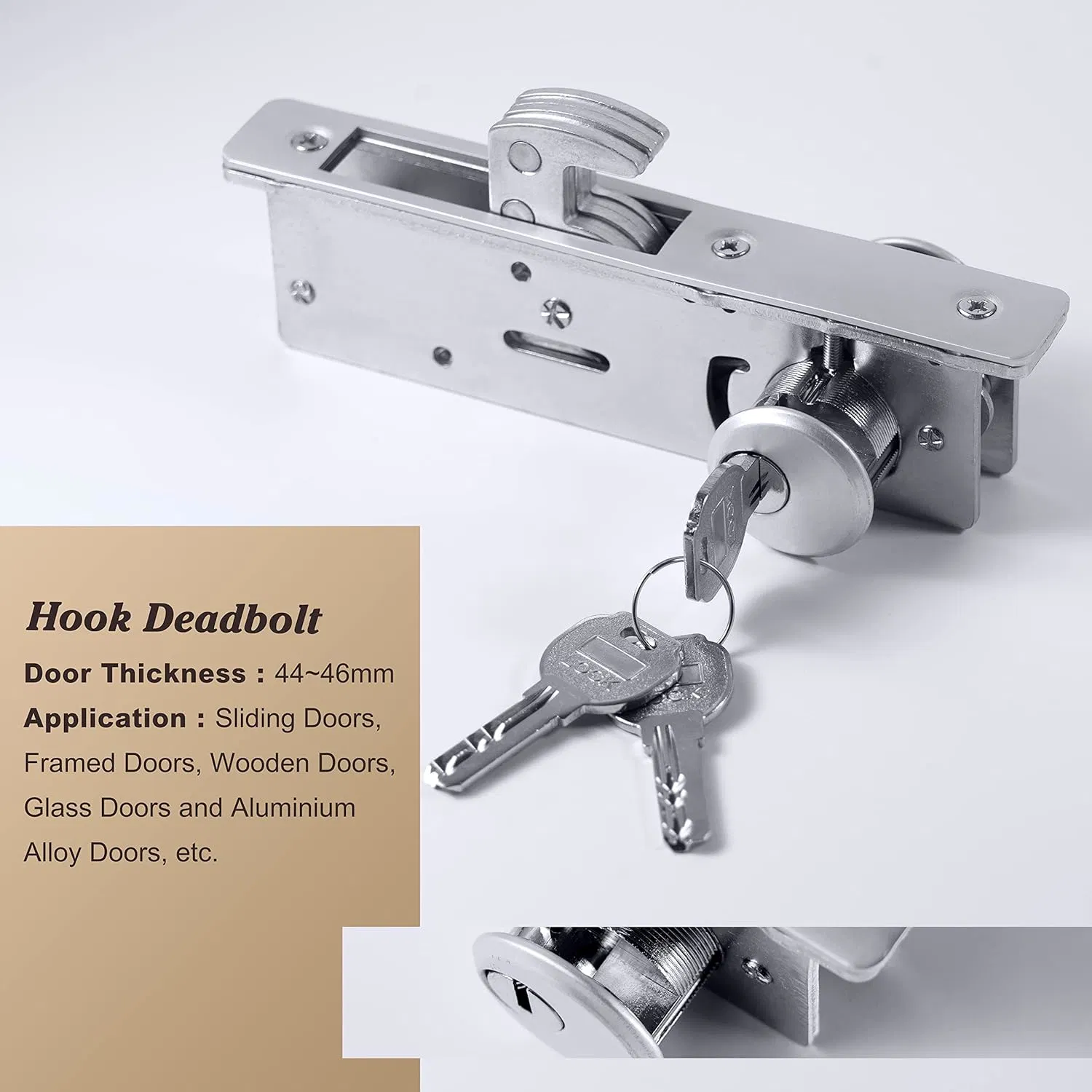 Anti Theft Aluminum Storefront Mortise Hook Deadbolt Lock Set