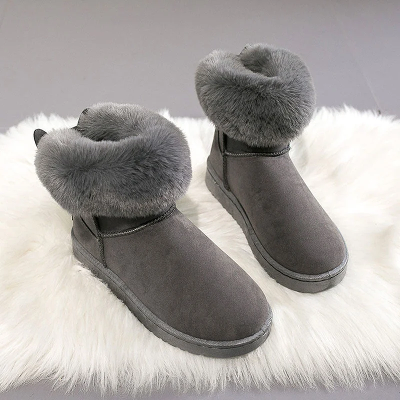 Kurze Stiefel Weibliche New Winter Wool Verdickte Warme Baumwollschuhe Damen Schneestiefel für den Innenbereich im Freien