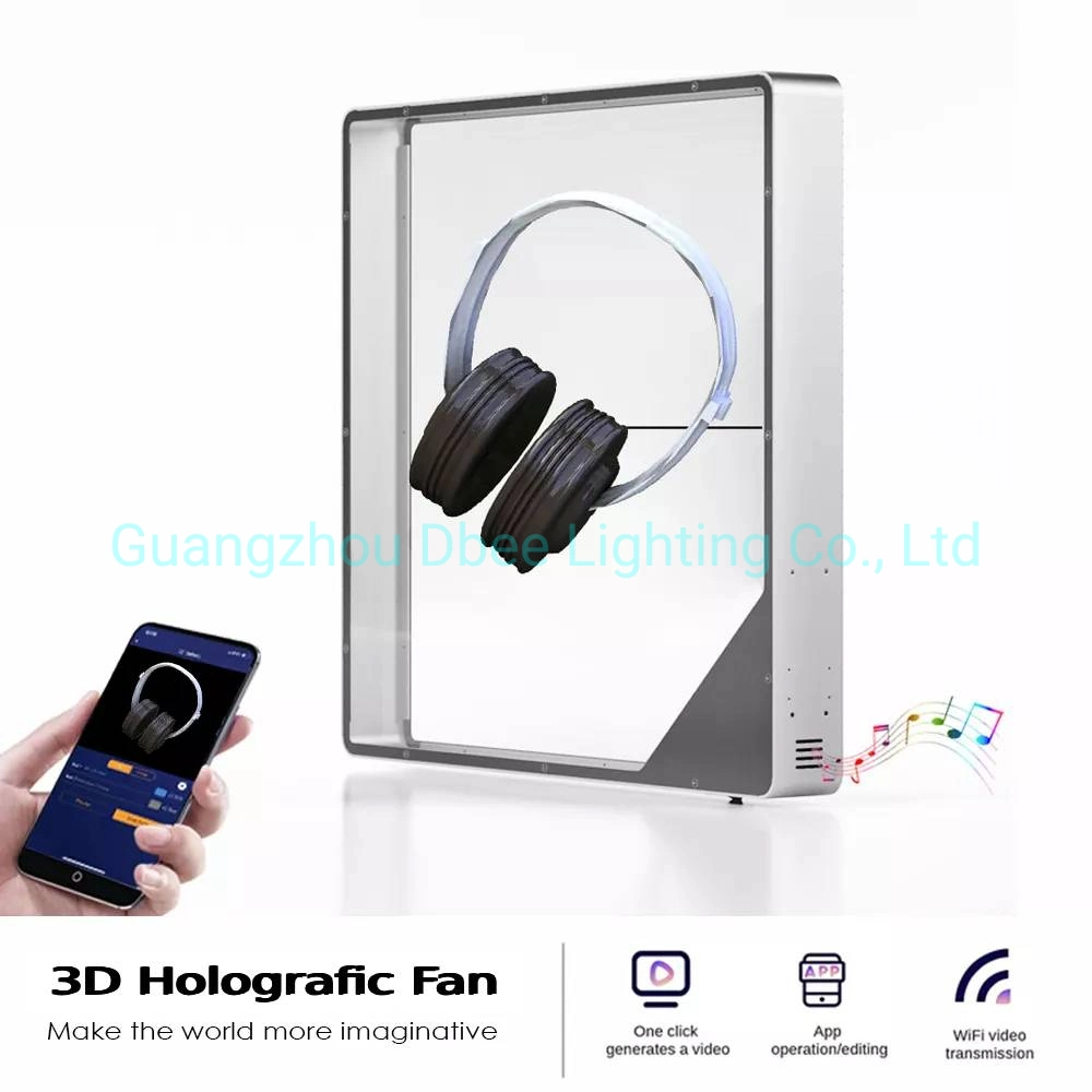 Hot Sell 3 D Holographic Advertising LED Fan Rotating 3D Hologram Projector Display Indoor 3D Hologram LED Fan Projector Display 4K 1080P Wall Mounted High