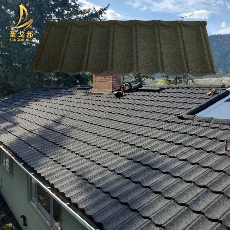 Building Materials Malaysia Stone Coated Steel Roof Tiles Green Roof Shingles for House