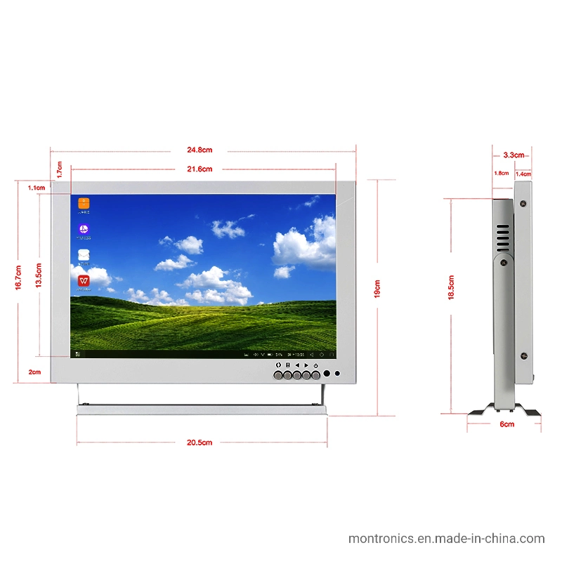 White 10.1 pouces moniteur de vidéosurveillance voiture rotatif murale d'affichage VGA AV HDMI Entrée BNC OEM