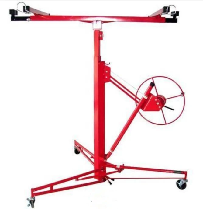 Élévateur à paroi sèche portable SHEETROCK Lift de 11 PI à panneau roulant Outils de construction de cric avec roulette verrouillable réglable à bras télescopique Roue