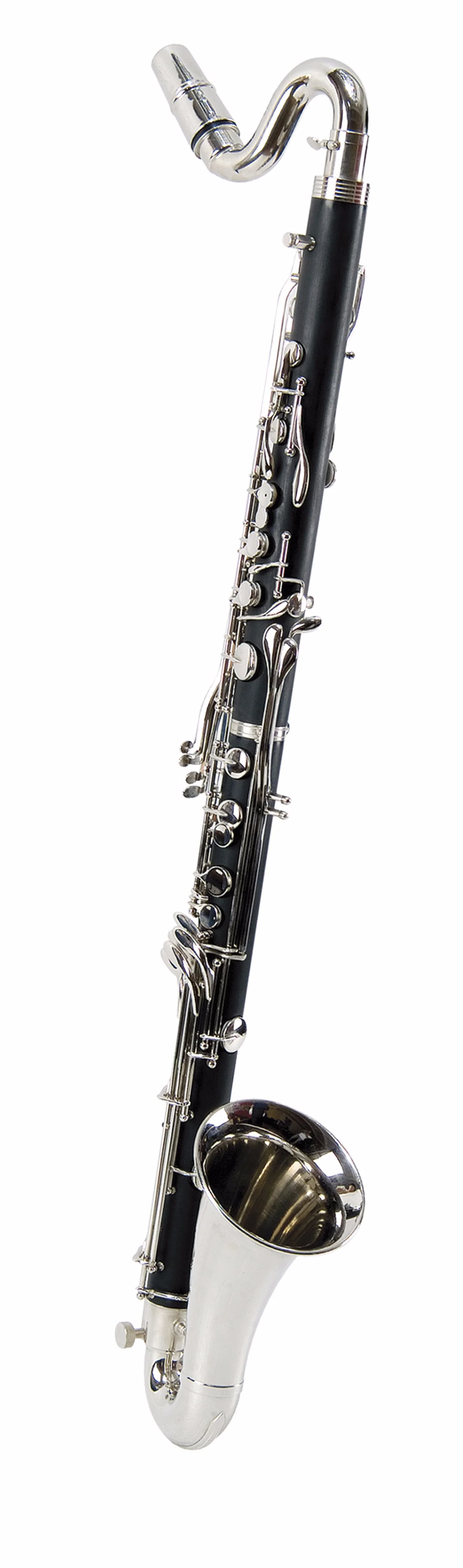 Very Good ABS Body Silver Palted Key Bass Clarinet Low E