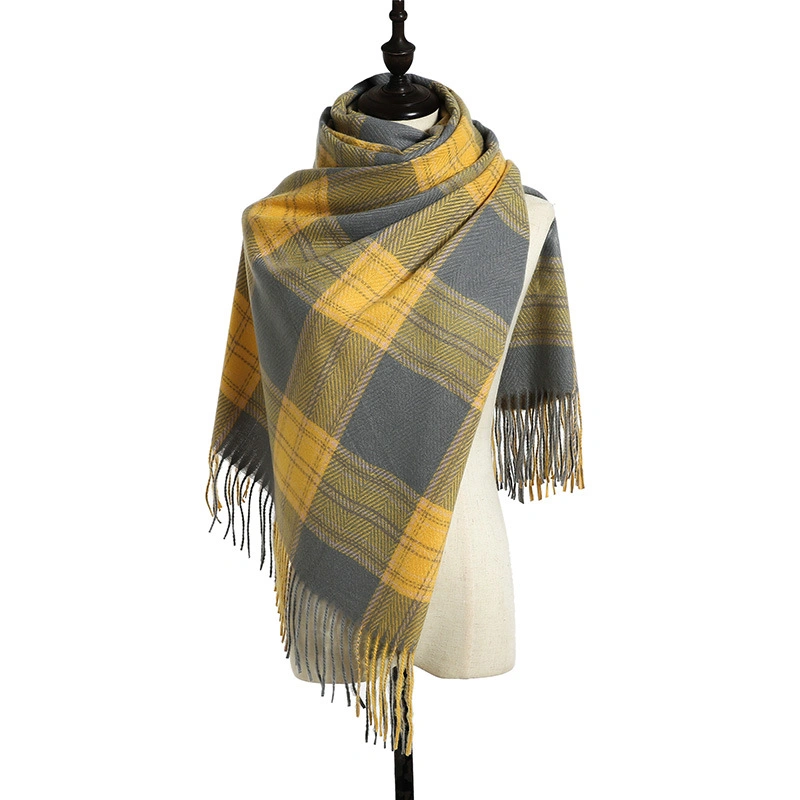 Strickschal Facekion British Style Warme Kaschmir Schal Plaid Lady Schal