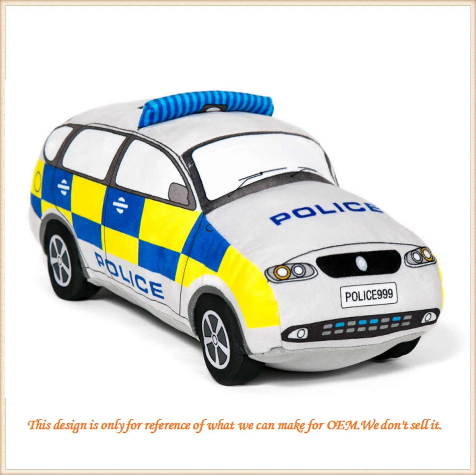 Plush Stuffed Police Car Children Toys Vehicle