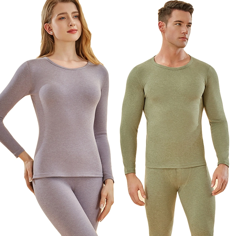 O inverno Roupas de Homens Mulheres térmica inferior topo Long Johns Tripulação Pescoço roupa térmica