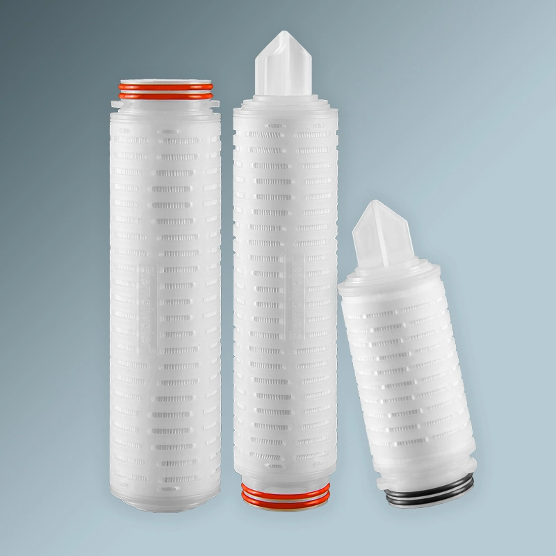 Validated Hydrophilic PVDF Membrane Pleated Cartridge Filters 0.22 Micron End Caps 10/20/30/40"