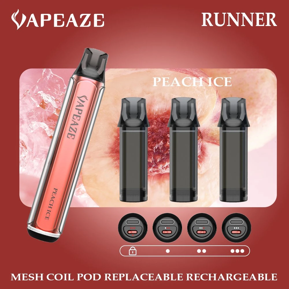 Venta en caliente sistema de cápsula abierta VAPE Vapeaze Runner 600 Puff Vaina de cigarrillos electrónicos reemplazable VAPE 2ml rellenable vacía desechable VAPE Cartucho de lápiz