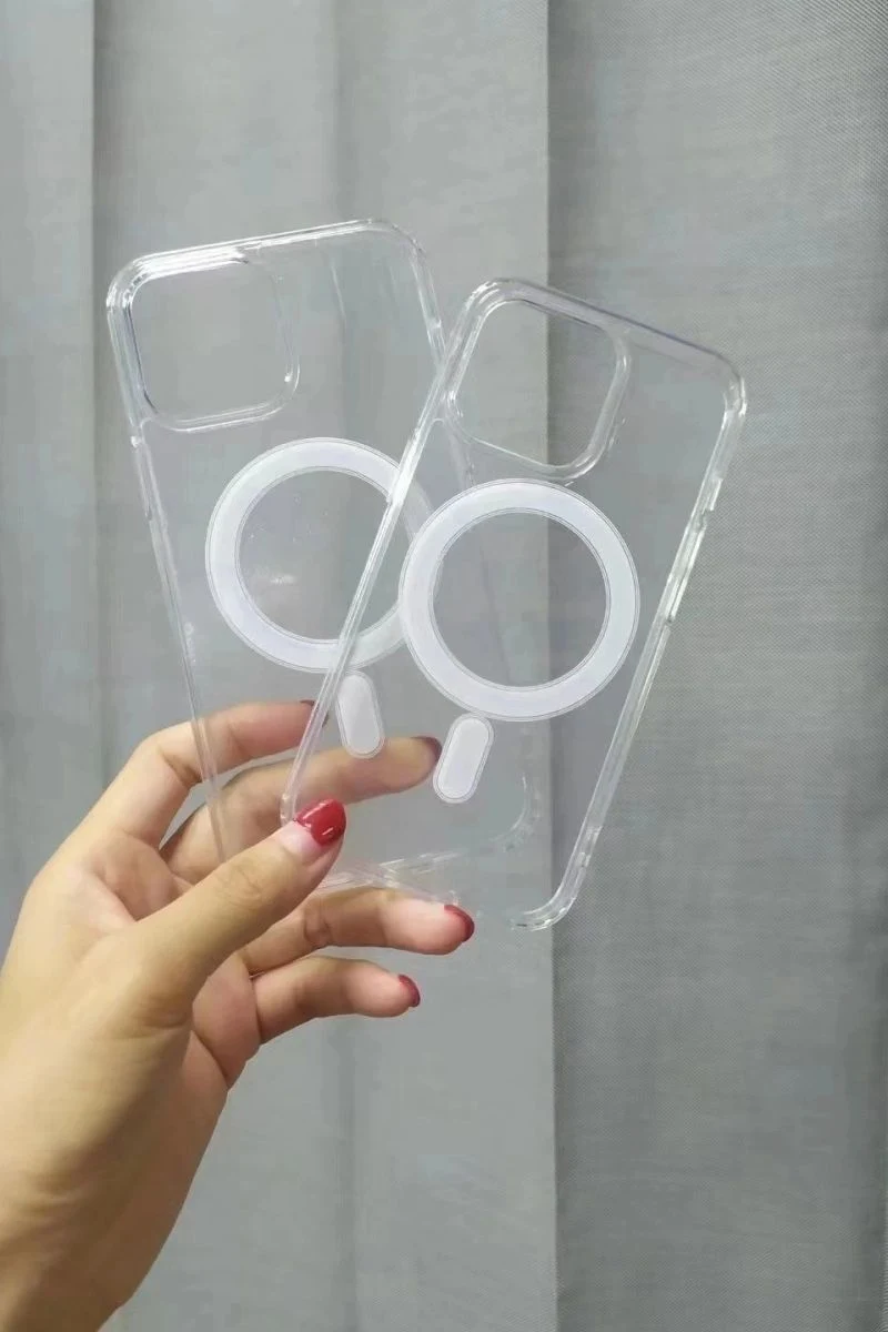 Magnetic Cover for iPhone Customized for Phone11-14 Mobile Phone Clear PC Case