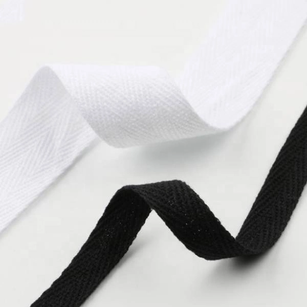 1 Inch Wide Flat Cotton Herringbone Cords for Knit Sewing Natural Cotton Stripes Ribbon