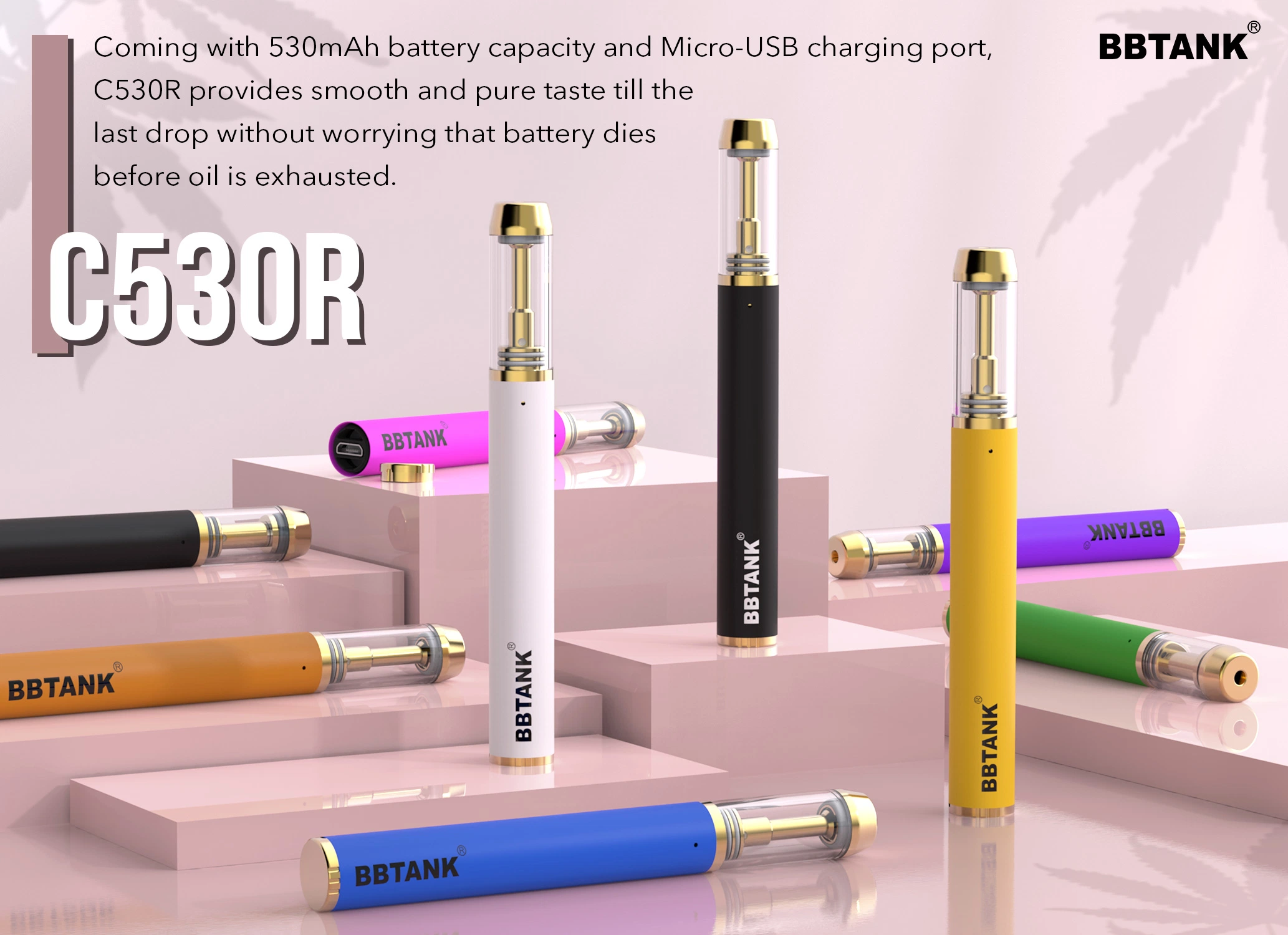 Hot OEM/ODM hohe Qualität 510 C B D / T H C Gewinde Batterie dicker Ölstift Einweg-Vape Pen