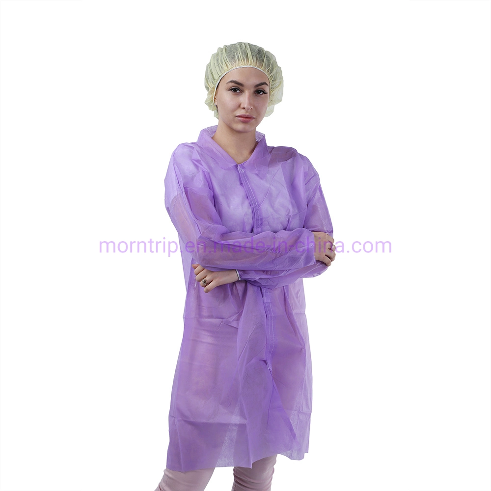 Disposable Breathable Protective Level 2 Chemistry Non Woven Lab Coat