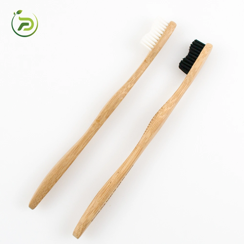 Cepillo dental OEM de bambú de madera natural con cerdas de fibra de carbón