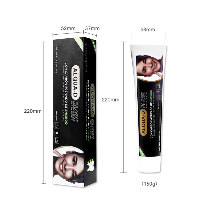 Wholesale/Supplier Customized Logo Activated Bamboo Charcoal Teeth Whitening Home Toothpaste Fluoride Free