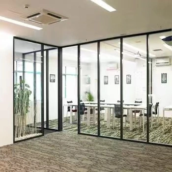 China Manufacturer Office Bathroom Interior Double Glass Partition Design Room Dividers