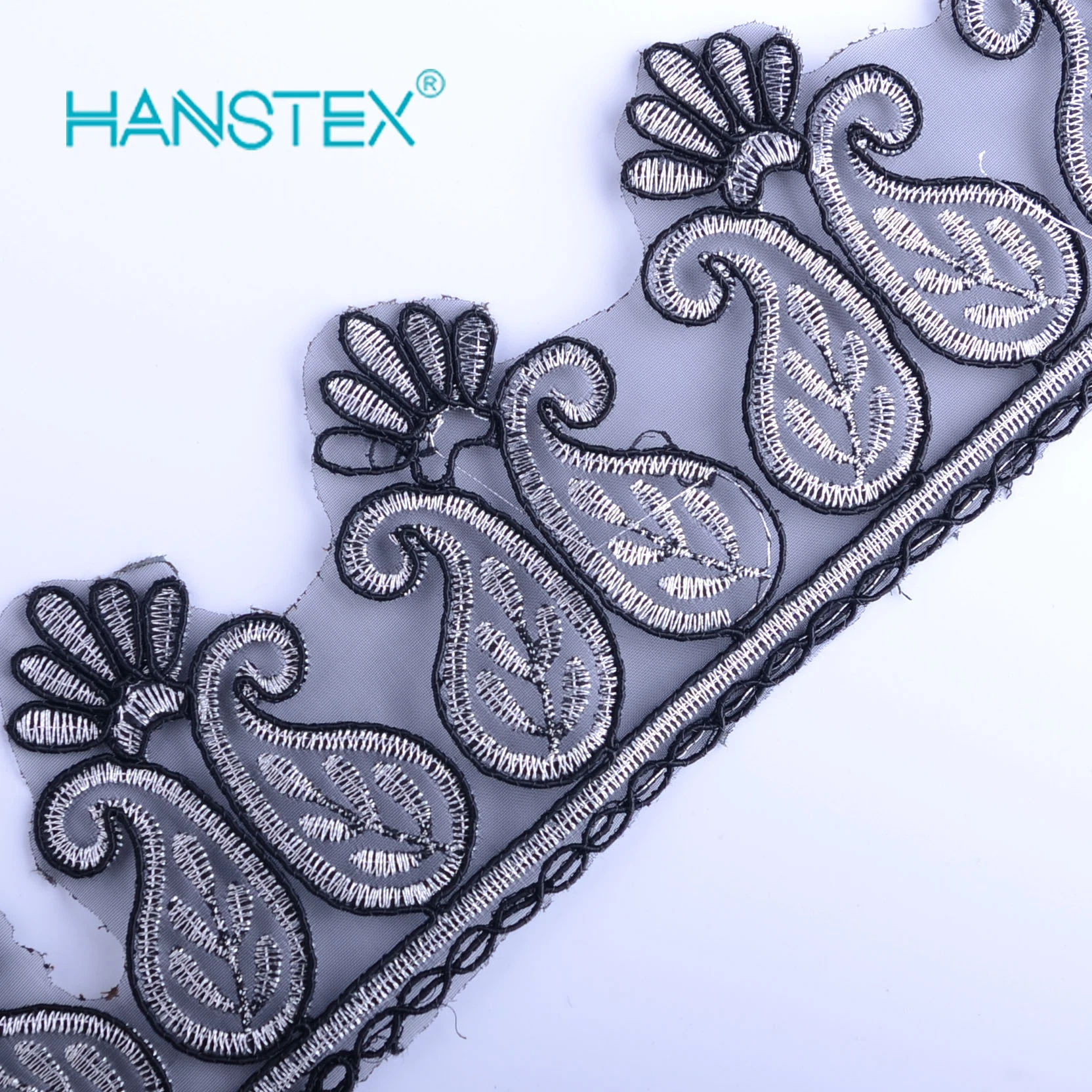 Hans Most Popular Promotional New Design Embroidery Lace on Organza