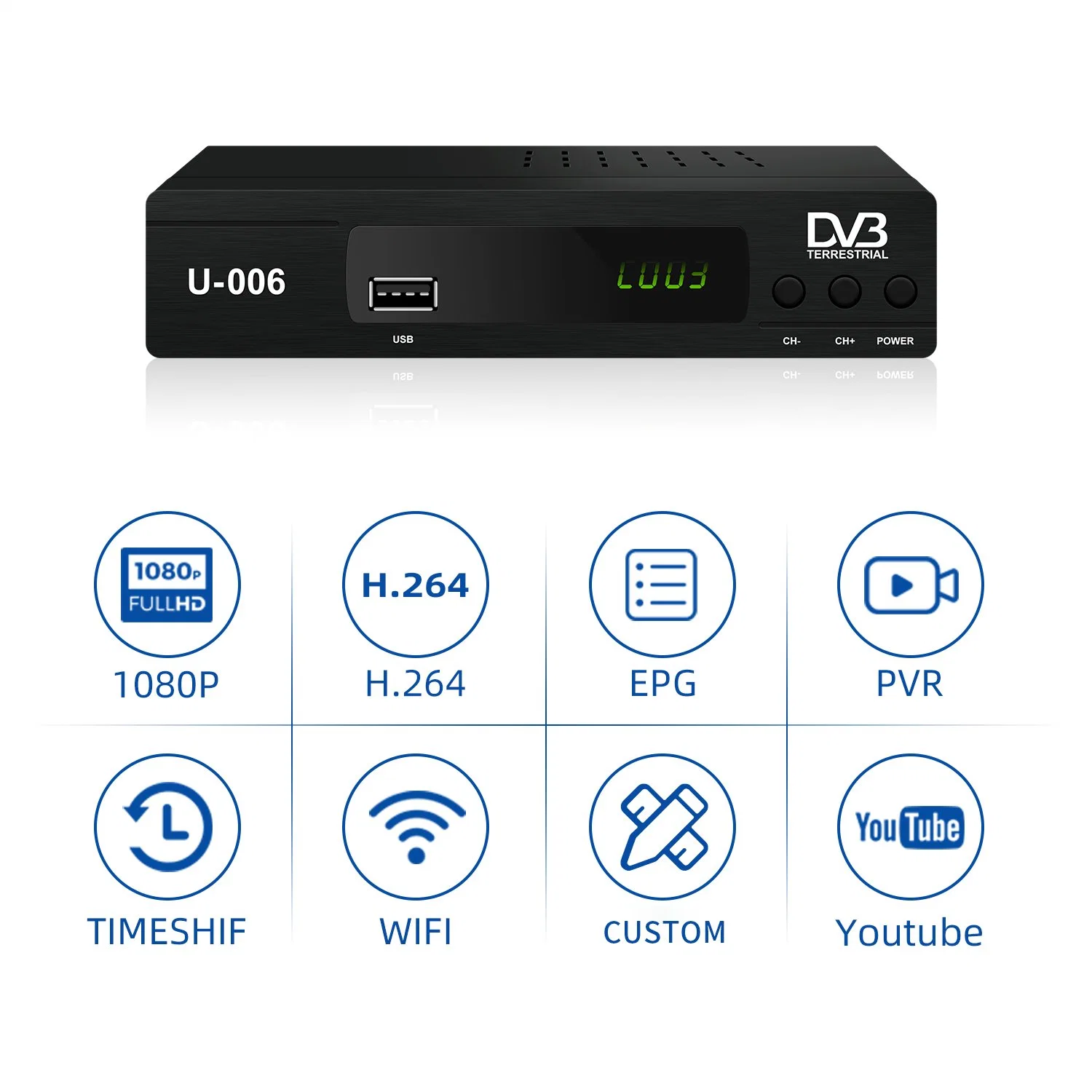 Kostenlose Live-TV Digital Set Top Box ISDB-T TV Box Decoder DVB-TV Receiver Test