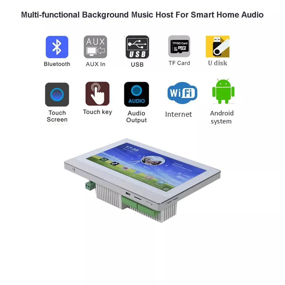 Like Audio 8 Channel Touch Screen Smart Home Bluetooth in Wall Amplifier