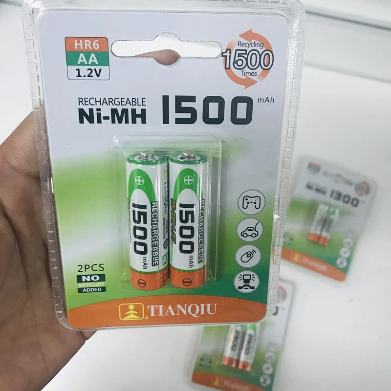 Factory Supply AA Ni-MH Rechargeable Battery 1500mAh Toy Battery AAA Alkaline Battery Manufacturer