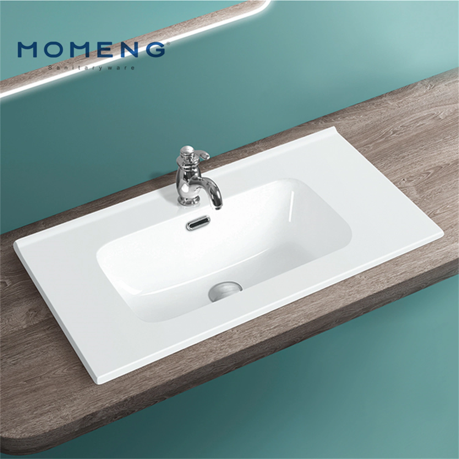 Countertop Basin Semi-Embedded Wash Basin Integrated Ceramic Bathroom Cabinet Basin