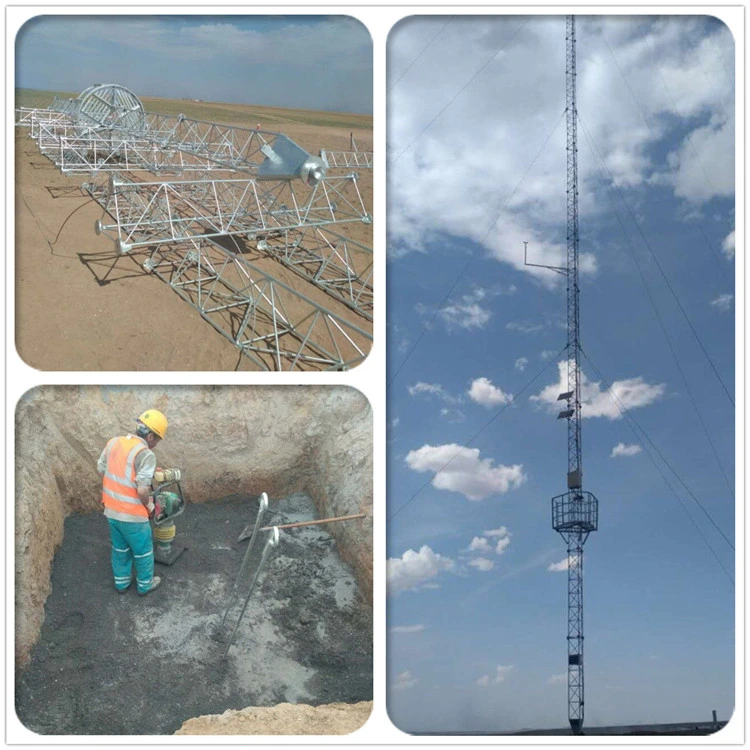 Telecomunicaciones de alta calidad antena de microondas de alambre galvanizado en caliente tipo torre de acero de comunicación