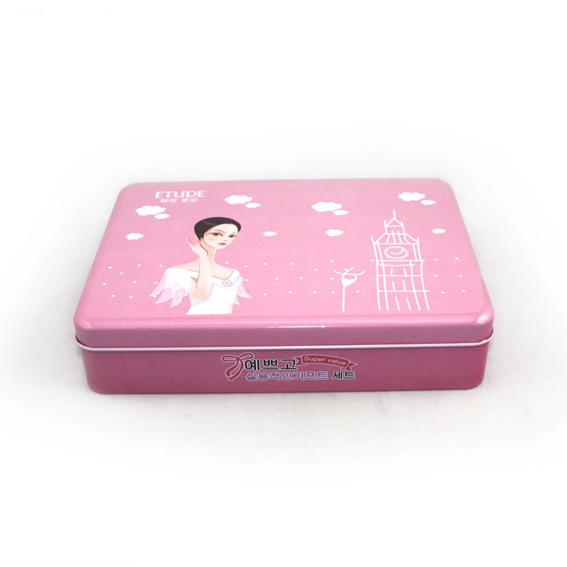 Custom Rectangular Face Mask Makeup Products Cosmetics Packaging Tin Box Cosmetic Tin