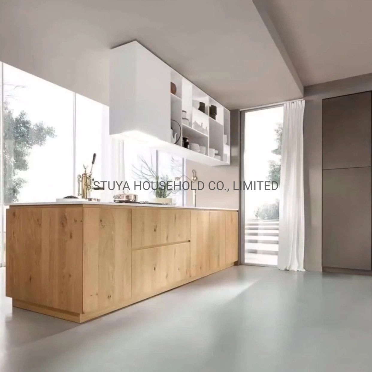 Design simples e moderno mobiliário doméstico melamina armário de cozinha