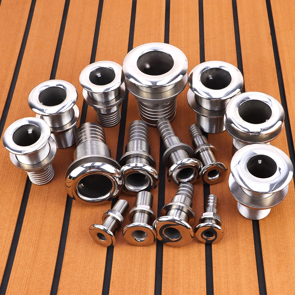 Marine Thru Hull Fittings Threaded Stainless Steel 316 Boat Through Hull Drain Fitting Sailboats Thru Hull Connector