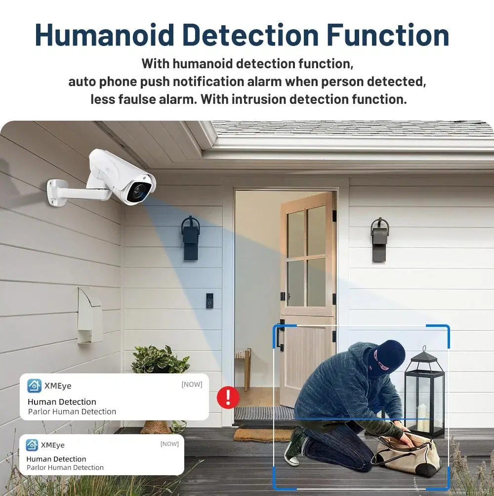 Câmara de vigilância 4K de 8 MP Segurança de rede Câmara de vigilância Bullet PoE IP Camera Com objectiva de focagem automática 4X 10X e intervalo IR 80-100m