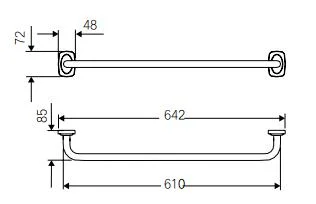 Salle de bains Accessoires-601-16Xt x610mm en acier inoxydable Jeux de Bar Salle de bains serviette