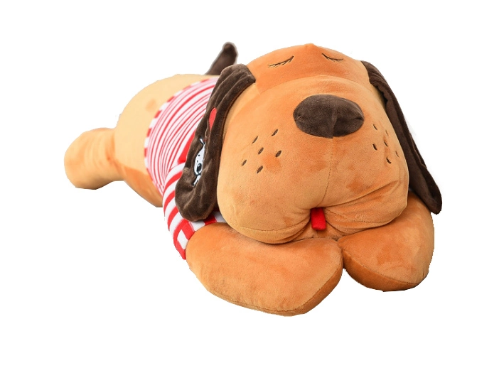 Muñeca lavable de peluche de perro de rayas con diseño de chillow y cremallera Mascota