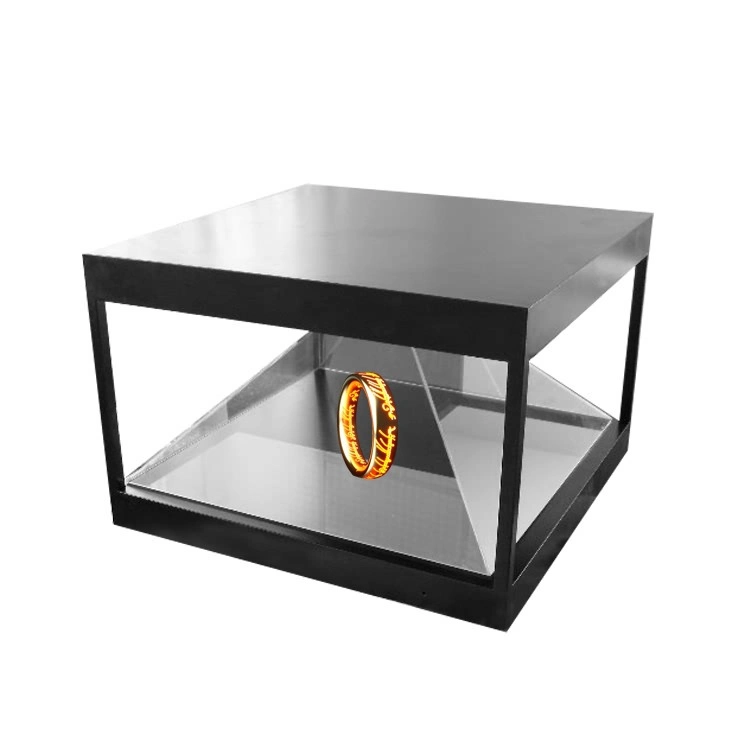 22" Hologram Pyramid Display Showcase, Holographic Display 3 Sides 3D Advertising Hologram Show Box