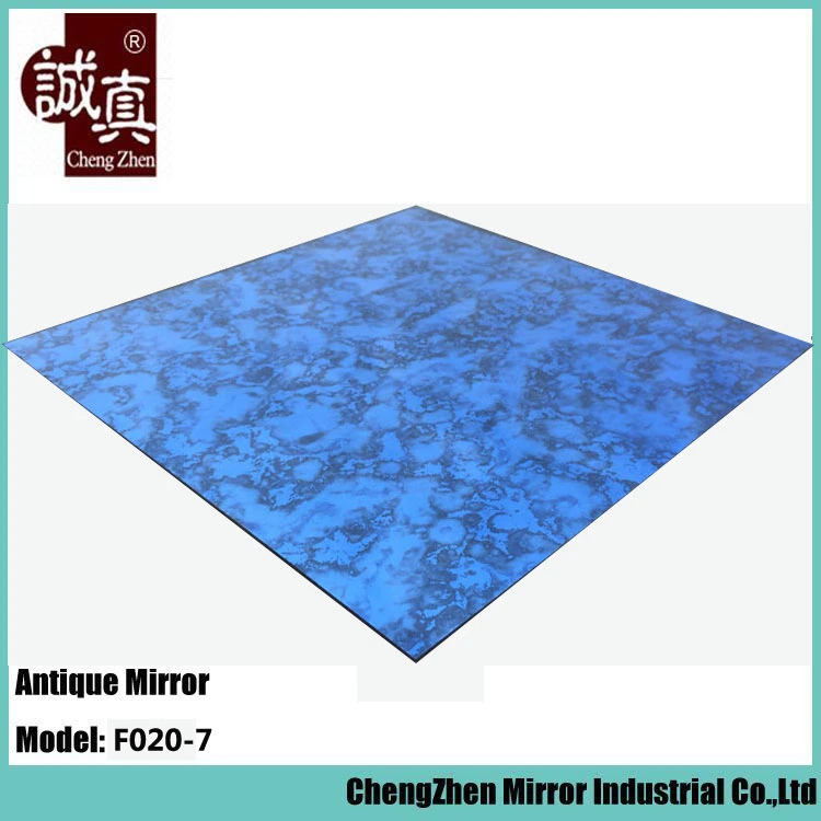 Blue Wall Square Beveled Home Furniture Safety Glass Mirror Tile