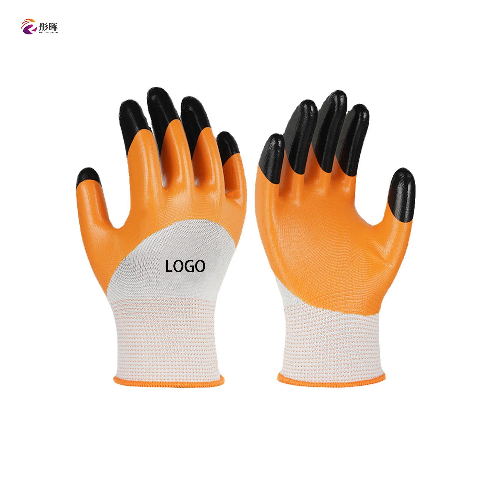 Nylon Knit Heavy Duty Smooth Nitrile Double DIP Coating Protection Waterproof Cleanroom Safety Work Gloves